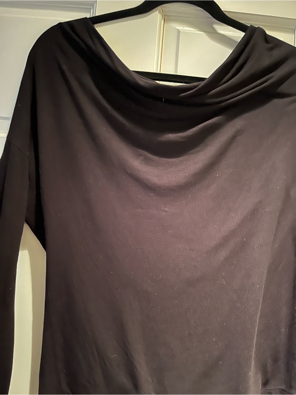 Old Navy Black Draped-Neck Long Sleeve Top